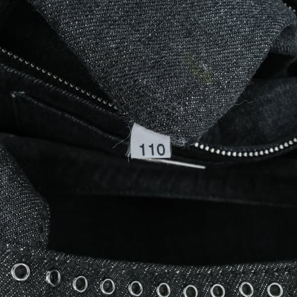 Pre-owned Prada Denim Canapa Bijoux Satchel Black