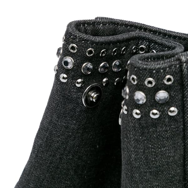 Pre-owned Prada Denim Canapa Bijoux Satchel Black