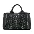 Pikkukuva 1 / 10: Pre-owned Prada Denim Canapa Bijoux Satchel Black