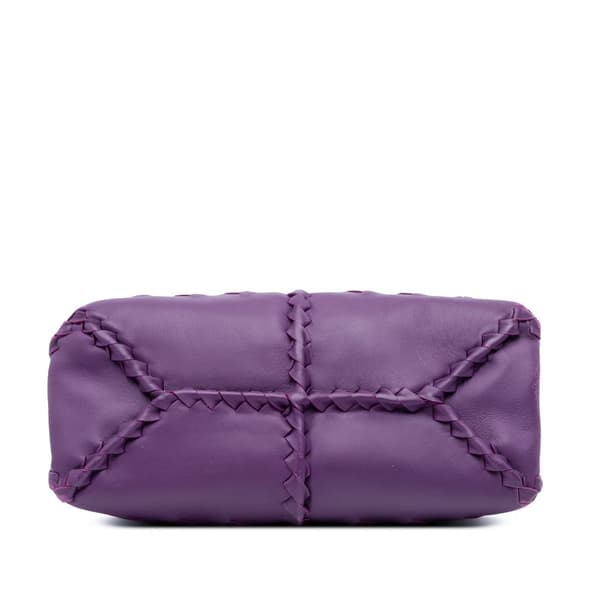Pre-owned Bottega Veneta Nappa Intrecciato Napoli Satchel Purple