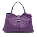 Miniatyrbild 1 av 10: Pre-owned Bottega Veneta Nappa Intrecciato Napoli Satchel Purple