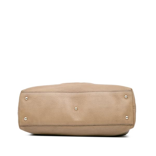 Pre-owned Gucci Medium Leather Soho Working Tote Brown