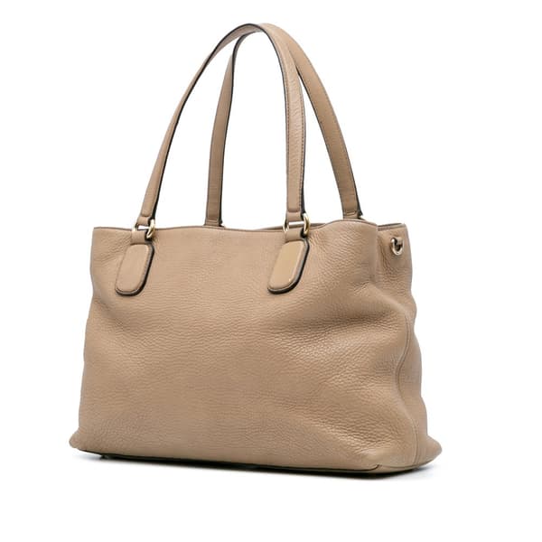 Pre-owned Gucci Medium Leather Soho Working Tote Brown