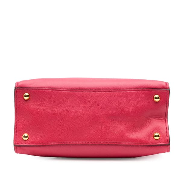 Pre-owned Prada Saffiano Soft Triple Pocket Tote Pink