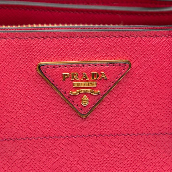 Pre-owned Prada Saffiano Soft Triple Pocket Tote Pink