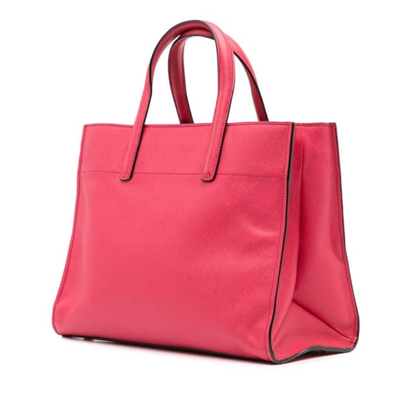 Pre-owned Prada Saffiano Soft Triple Pocket Tote Pink
