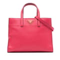 Miniatyrbild 1 av 10: Pre-owned Prada Saffiano Soft Triple Pocket Tote Pink