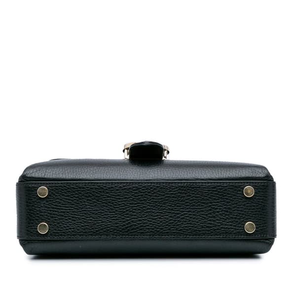 Pre-owned Gucci Small Dollar Calf Interlocking G Satchel Black