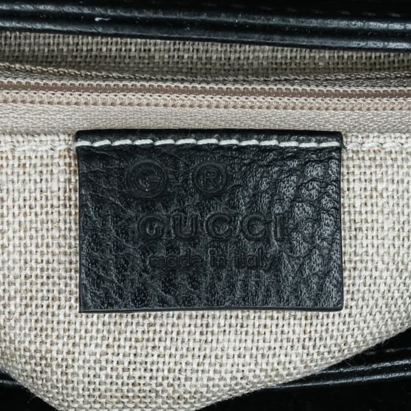 Pre-owned Gucci Small Dollar Calf Interlocking G Satchel Black
