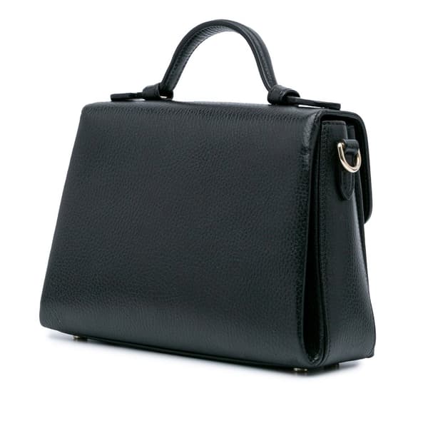 Pre-owned Gucci Small Dollar Calf Interlocking G Satchel Black