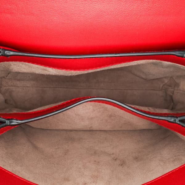 Pre-owned Bottega Veneta Small Nappa Piazza Satchel Red