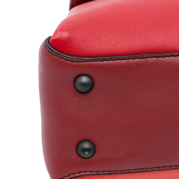 Pre-owned Bottega Veneta Small Nappa Piazza Satchel Red