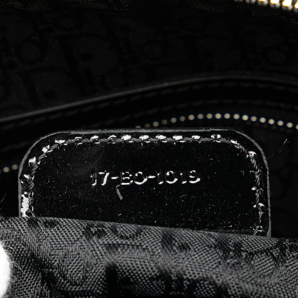 Pre-owned Dior Large Patent Cannage Lady Dior Black