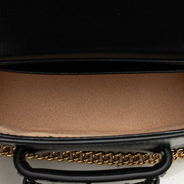 Pre-owned Gucci Mini Leather Horsebit 1955 Web Satchel Black