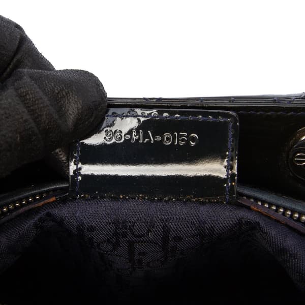 Pre-owned Dior Medium Patent Cannage Lady Dior Black