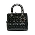 Pikkukuva 1 / 9: Pre-owned Dior Medium Patent Cannage Lady Dior Black