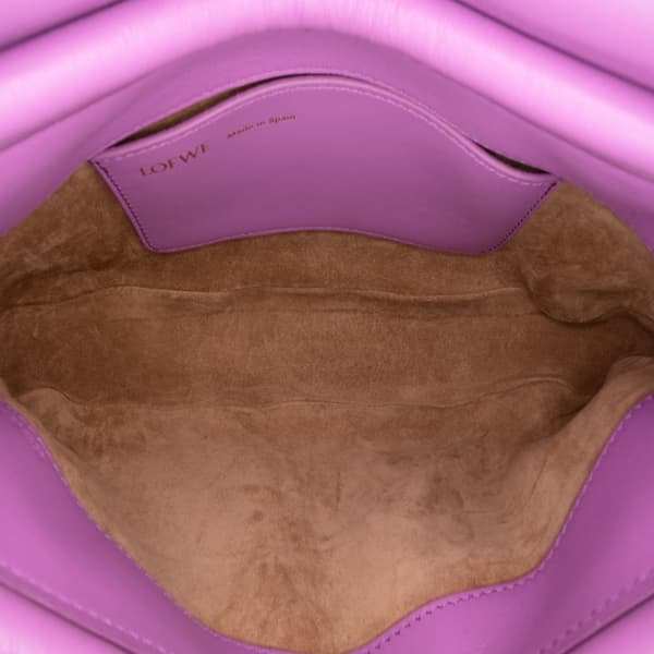 Pre-owned LOEWE Shiny Calfskin Paseo Satchel Purple