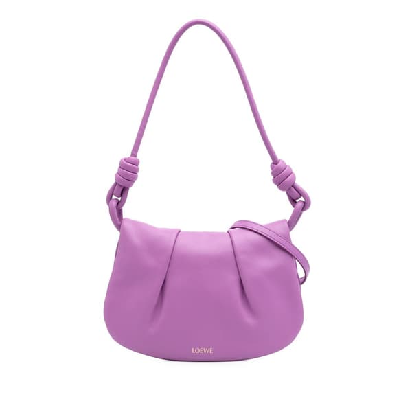 Pre-owned LOEWE Shiny Calfskin Paseo Satchel Purple