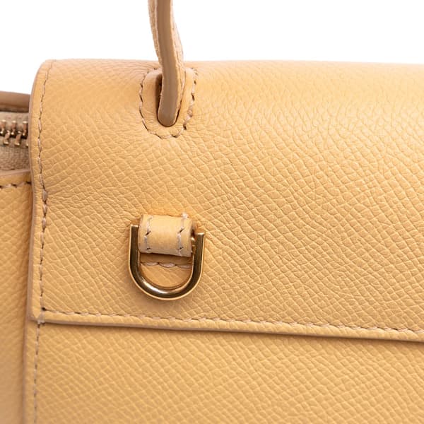 Pre-owned Celine Pico Grained Calfskin Belt Bag Yellow