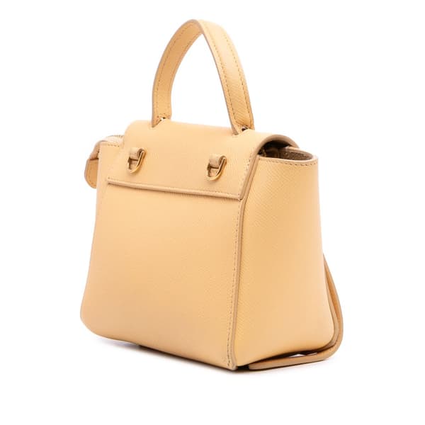 Pre-owned Celine Pico Grained Calfskin Belt Bag Yellow
