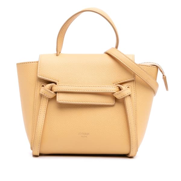 Pre-owned Celine Pico Grained Calfskin Belt Bag Yellow