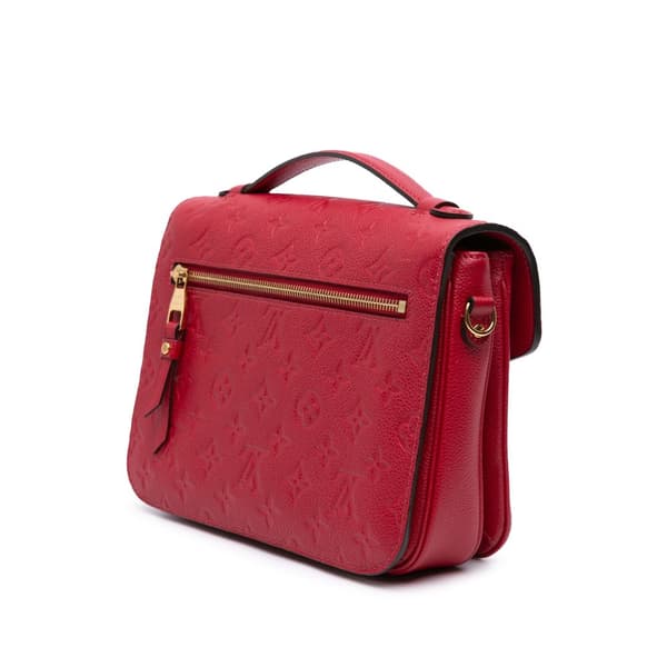 Pre-owned Louis Vuitton Monogram Empreinte Pochette Metis Red