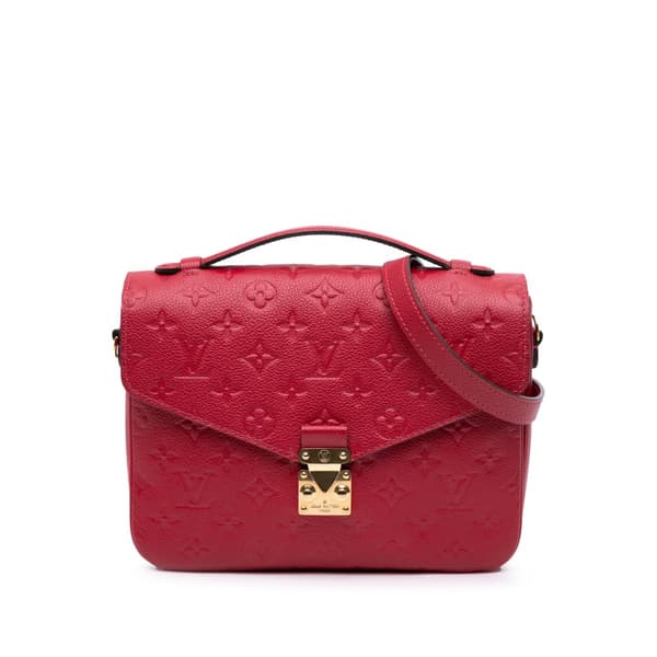 Pre-owned Louis Vuitton Monogram Empreinte Pochette Metis Red