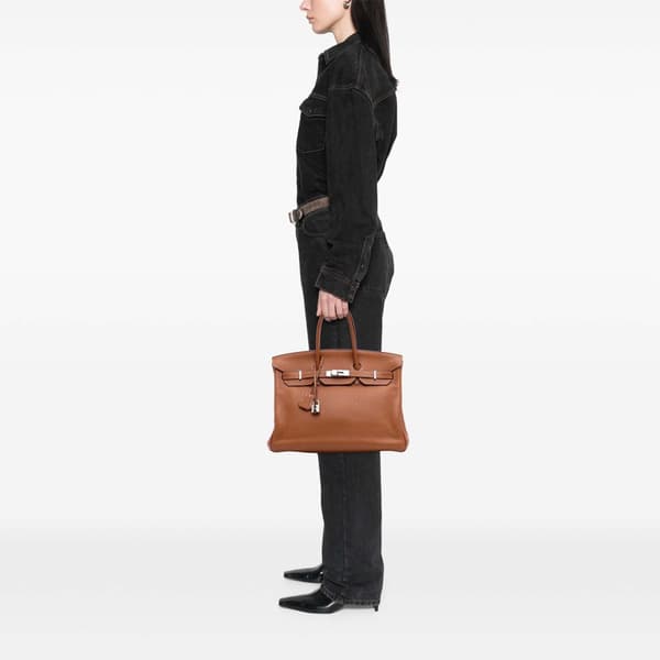 Pre-owned Hermès Togo Birkin Retourne 35 Brown