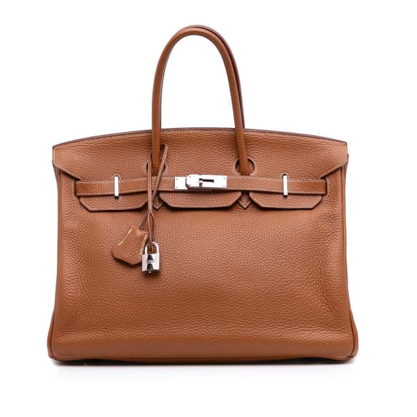 Pre-owned Hermès Togo Birkin Retourne 35 Brown