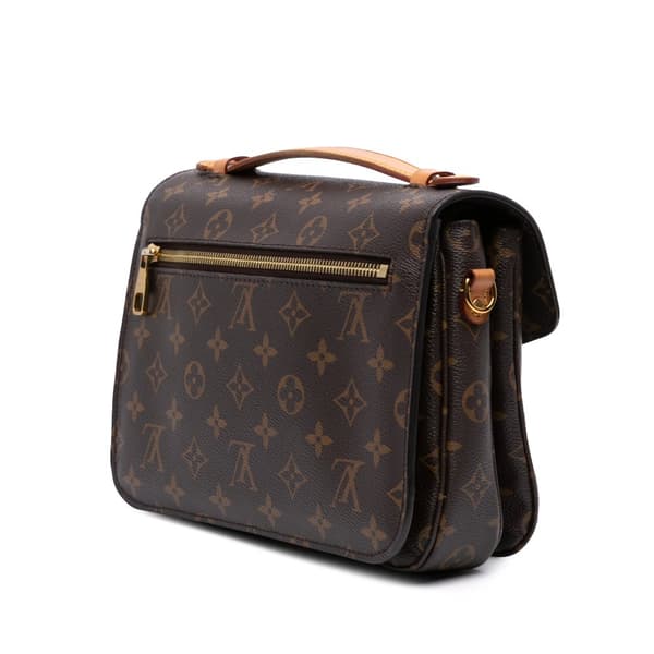 Pre-owned Louis Vuitton Monogram Pochette Metis Brown