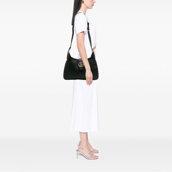 Pre-owned Gucci Medium Leather Aphrodite Satchel Black