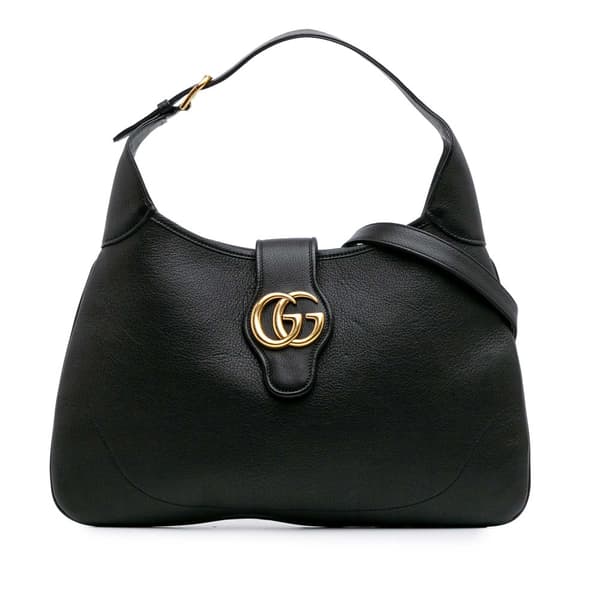 Pre-owned Gucci Medium Leather Aphrodite Satchel Black