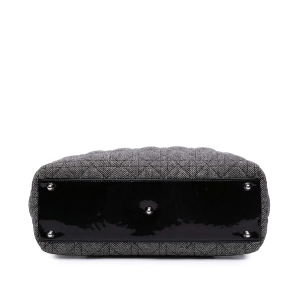 Pre-owned Dior Large Tweed Cannage Lady Dior Gray