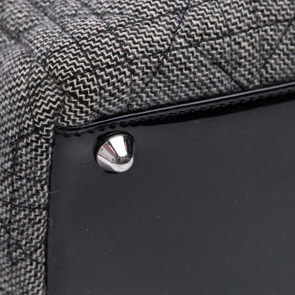 Pre-owned Dior Large Tweed Cannage Lady Dior Gray