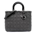 Miniatyrbilde 1 av 9: Pre-owned Dior Large Tweed Cannage Lady Dior Gray