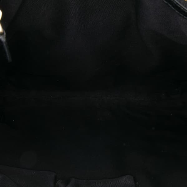 Pre-owned Gucci Tall Leather Bamboo Shopper Tote Black