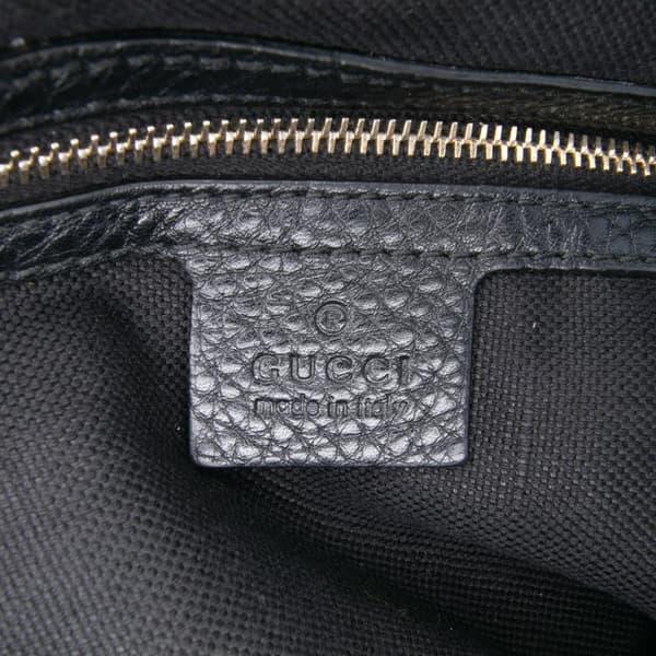Pre-owned Gucci Tall Leather Bamboo Shopper Tote Black
