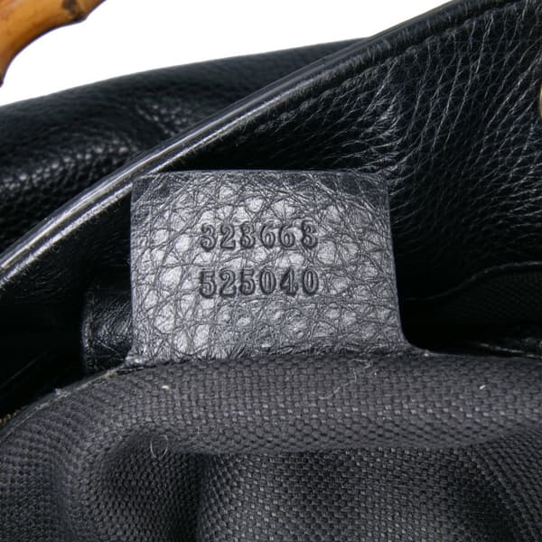 Pre-owned Gucci Tall Leather Bamboo Shopper Tote Black