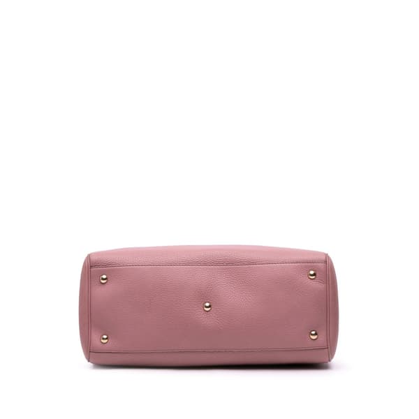 Pre-owned Gucci Medium Calfskin Bamboo Shopper Satchel Pink