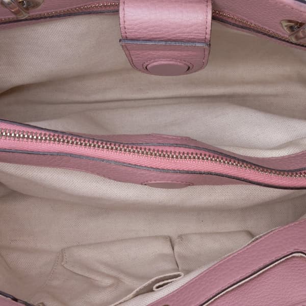Pre-owned Gucci Medium Calfskin Bamboo Shopper Satchel Pink