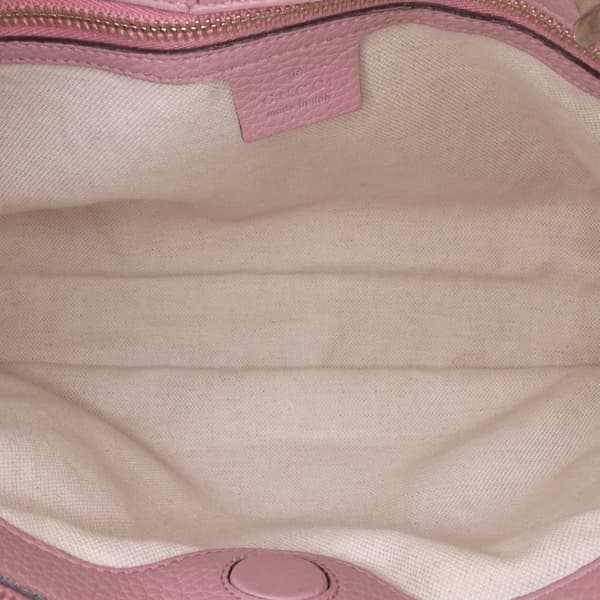 Pre-owned Gucci Medium Calfskin Bamboo Shopper Satchel Pink