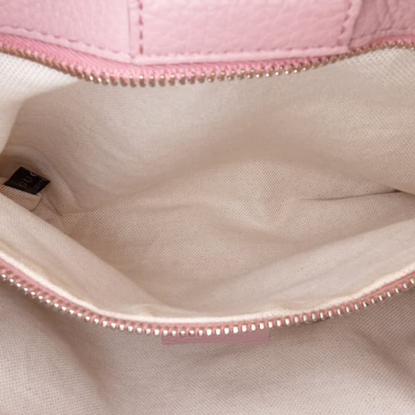 Pre-owned Gucci Medium Calfskin Bamboo Shopper Satchel Pink