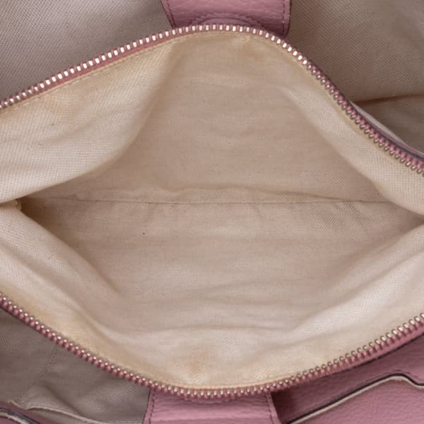 Pre-owned Gucci Medium Calfskin Bamboo Shopper Satchel Pink