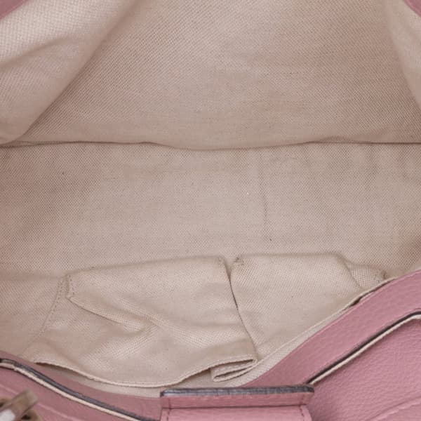 Pre-owned Gucci Medium Calfskin Bamboo Shopper Satchel Pink
