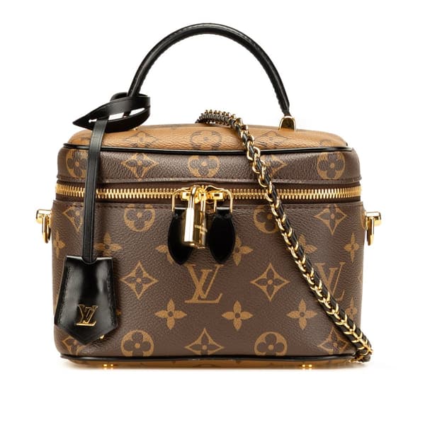 Pre-owned Louis Vuitton Monogram Reverse Vanity PM Brown