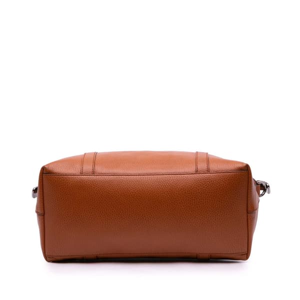 Pre-owned Gucci Leather GG Charm Dome Satchel Brown