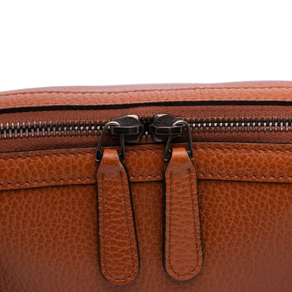 Pre-owned Gucci Leather GG Charm Dome Satchel Brown