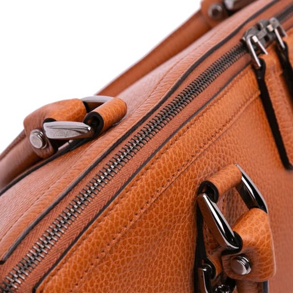 Pre-owned Gucci Leather GG Charm Dome Satchel Brown
