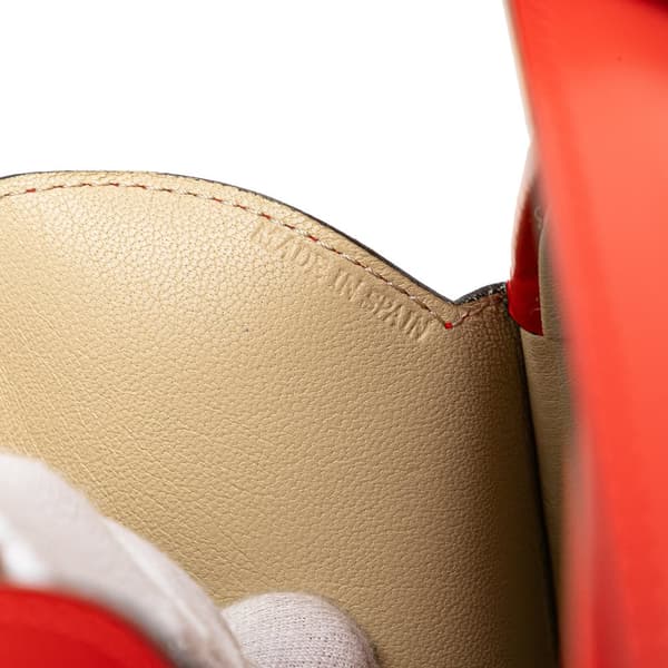 Pre-owned LOEWE Anagram Leather Round Handbag Red