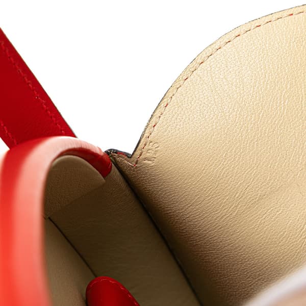 Pre-owned LOEWE Anagram Leather Round Handbag Red